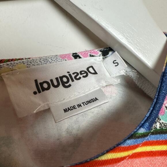 Desigual Patchwork Romper Dress Mini Johnson Hartig Pinafore Mosaic Small - Picture 7 of 9